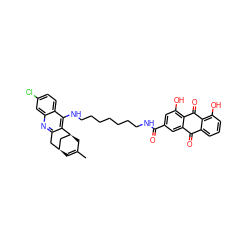 CC1=C[C@H]2Cc3nc4cc(Cl)ccc4c(NCCCCCCCNC(=O)c4cc(O)c5c(c4)C(=O)c4cccc(O)c4C5=O)c3[C@@H](C1)C2 ZINC000169312149