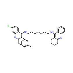 CC1=C[C@H]2Cc3nc4cc(Cl)ccc4c(NCCCCCCCNc4c5c(nc6ccccc46)CCCC5)c3[C@@H](C1)C2 ZINC000014947311