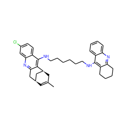 CC1=C[C@H]2Cc3nc4cc(Cl)ccc4c(NCCCCCCNc4c5c(nc6ccccc46)CCCC5)c3[C@@H](C1)C2 ZINC000014947309