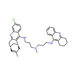 CC1=C[C@H]2Cc3nc4cc(Cl)ccc4c(NCCCN(C)CCCNc4c5c(nc6ccccc46)CCCC5)c3[C@@H](C1)C2 ZINC000058522358