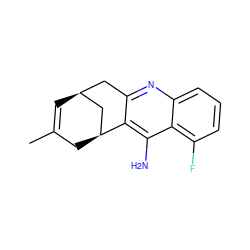 CC1=C[C@H]2Cc3nc4cccc(F)c4c(N)c3[C@@H](C1)C2 ZINC000013835503