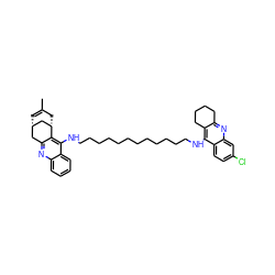 CC1=C[C@H]2Cc3nc4ccccc4c(NCCCCCCCCCCCCNc4c5c(nc6cc(Cl)ccc46)CCCC5)c3[C@@H](C1)C2 ZINC000474609302