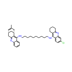 CC1=C[C@H]2Cc3nc4ccccc4c(NCCCCCCCCCCNc4c5c(nc6cc(Cl)ccc46)CCCC5)c3[C@@H](C1)C2 ZINC000474606108