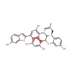 CC1=C[C@H]2c3c(O)cc(-c4cc5ccc(O)cc5o4)cc3O[C@@]3(c4ccc(O)cc4O)Oc4cc(O)ccc4[C@H](C1)[C@@H]23 ZINC000044281738