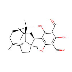 CC1=C2CC[C@](C)([C@@H](CC(C)C)c3c(O)c(C=O)c(O)c(C=O)c3O)[C@H]2[C@H]2[C@@H](CC1)C2(C)C ZINC001772597051