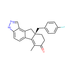 CC1=C2c3ccc4[nH]ncc4c3C[C@]2(Cc2ccc(F)cc2)CCC1=O ZINC000034633813