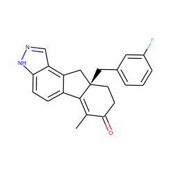 CC1=C2c3ccc4[nH]ncc4c3C[C@]2(Cc2cccc(F)c2)CCC1=O ZINC000034633815