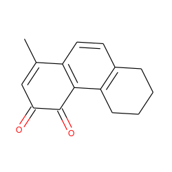 CC1=CC(=O)C(=O)c2c1ccc1c2CCCC1 ZINC000096347139