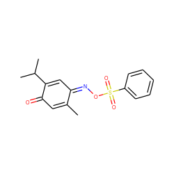 CC1=CC(=O)C(C(C)C)=C/C1=N/OS(=O)(=O)c1ccccc1 ZINC000002287387