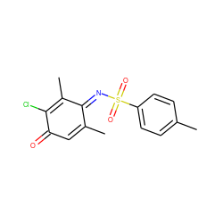 CC1=CC(=O)C(Cl)=C(C)/C1=N/S(=O)(=O)c1ccc(C)cc1 ZINC000100999548