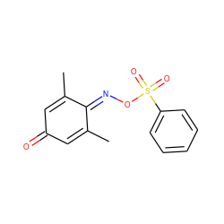 CC1=CC(=O)C=C(C)C1=NOS(=O)(=O)c1ccccc1 ZINC000002867987