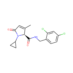 CC1=CC(=O)N(C2CC2)[C@@H]1C(=O)NCc1ccc(Cl)cc1Cl ZINC000095565226