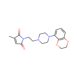 CC1=CC(=O)N(CCN2CCN(c3cccc4c3OCCO4)CC2)C1=O ZINC000013743926