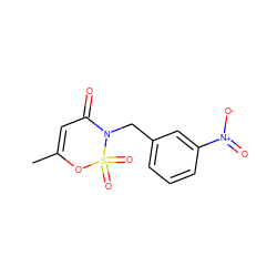 CC1=CC(=O)N(Cc2cccc([N+](=O)[O-])c2)S(=O)(=O)O1 ZINC000299828586