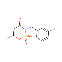 CC1=CC(=O)N(Cc2cccc(F)c2)S(=O)(=O)O1 ZINC000299827658