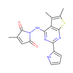 CC1=CC(=O)N(Nc2nc(-c3ccc[nH]3)nc3sc(C)c(C)c23)C1=O ZINC001772612067