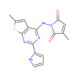 CC1=CC(=O)N(Nc2nc(-c3ccc[nH]3)nc3sc(C)cc23)C1=O ZINC001772650093