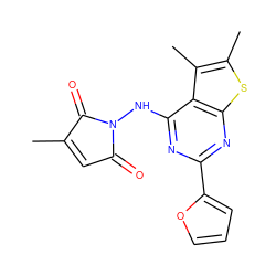 CC1=CC(=O)N(Nc2nc(-c3ccco3)nc3sc(C)c(C)c23)C1=O ZINC001772614298