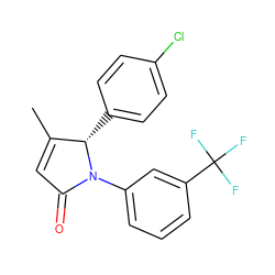 CC1=CC(=O)N(c2cccc(C(F)(F)F)c2)[C@H]1c1ccc(Cl)cc1 ZINC000002825728