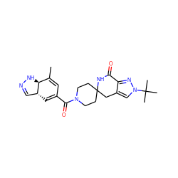 CC1=CC(C(=O)N2CCC3(CC2)Cc2cn(C(C)(C)C)nc2C(=O)N3)=C[C@@H]2C=NN[C@@H]12 ZINC000261178002