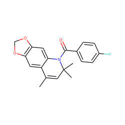 CC1=CC(C)(C)N(C(=O)c2ccc(F)cc2)c2cc3c(cc21)OCO3 ZINC000001432194