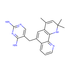 CC1=CC(C)(C)Nc2c1cc(Cc1cnc(N)nc1N)c1cccnc21 ZINC000029566041