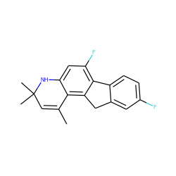 CC1=CC(C)(C)Nc2cc(F)c3c(c21)Cc1cc(F)ccc1-3 ZINC000024611268