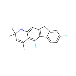 CC1=CC(C)(C)Nc2cc3c(c(F)c21)-c1ccc(F)cc1C3 ZINC000024611223