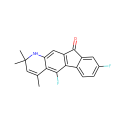 CC1=CC(C)(C)Nc2cc3c(c(F)c21)-c1ccc(F)cc1C3=O ZINC000024611445