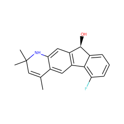 CC1=CC(C)(C)Nc2cc3c(cc21)-c1c(F)cccc1[C@@H]3O ZINC000026653491