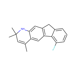 CC1=CC(C)(C)Nc2cc3c(cc21)-c1c(F)cccc1C3 ZINC000024611209