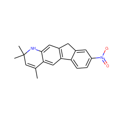 CC1=CC(C)(C)Nc2cc3c(cc21)-c1ccc([N+](=O)[O-])cc1C3 ZINC000024611188