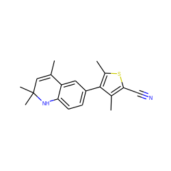 CC1=CC(C)(C)Nc2ccc(-c3c(C)sc(C#N)c3C)cc21 ZINC000003832320