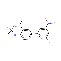 CC1=CC(C)(C)Nc2ccc(-c3cc(F)cc([N+](=O)[O-])c3)cc21 ZINC000013780968