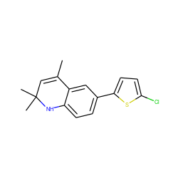 CC1=CC(C)(C)Nc2ccc(-c3ccc(Cl)s3)cc21 ZINC000003832314