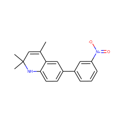 CC1=CC(C)(C)Nc2ccc(-c3cccc([N+](=O)[O-])c3)cc21 ZINC000013780967