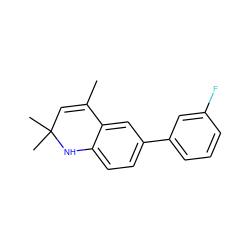 CC1=CC(C)(C)Nc2ccc(-c3cccc(F)c3)cc21 ZINC000013780965