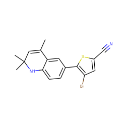 CC1=CC(C)(C)Nc2ccc(-c3sc(C#N)cc3Br)cc21 ZINC000024611165