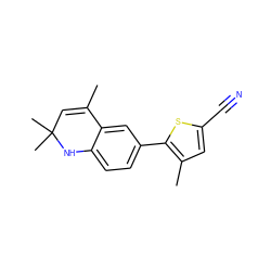 CC1=CC(C)(C)Nc2ccc(-c3sc(C#N)cc3C)cc21 ZINC000003832316