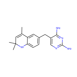 CC1=CC(C)(C)Nc2ccc(Cc3cnc(N)nc3N)cc21 ZINC000029565776