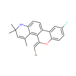 CC1=CC(C)(C)Nc2ccc3c(c21)/C(=C/Br)Oc1ccc(F)cc1-3 ZINC000013490425