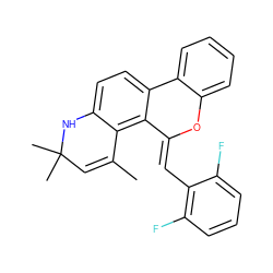 CC1=CC(C)(C)Nc2ccc3c(c21)/C(=C/c1c(F)cccc1F)Oc1ccccc1-3 ZINC000013781711