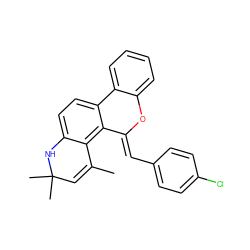 CC1=CC(C)(C)Nc2ccc3c(c21)/C(=C/c1ccc(Cl)cc1)Oc1ccccc1-3 ZINC000013781705