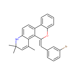 CC1=CC(C)(C)Nc2ccc3c(c21)/C(=C/c1cccc(Br)c1)Oc1ccccc1-3 ZINC000013781701