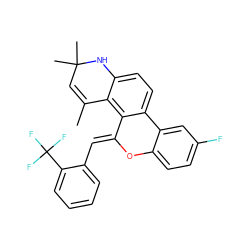 CC1=CC(C)(C)Nc2ccc3c(c21)/C(=C/c1ccccc1C(F)(F)F)Oc1ccc(F)cc1-3 ZINC000013527246