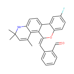 CC1=CC(C)(C)Nc2ccc3c(c21)/C(=C/c1ccccc1C=O)Oc1ccc(F)cc1-3 ZINC000013527220