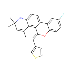 CC1=CC(C)(C)Nc2ccc3c(c21)/C(=C/c1ccsc1)Oc1ccc(F)cc1-3 ZINC000013527250