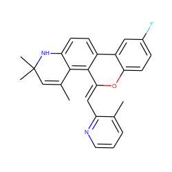 CC1=CC(C)(C)Nc2ccc3c(c21)/C(=C/c1ncccc1C)Oc1ccc(F)cc1-3 ZINC000013527240