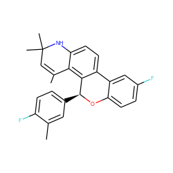 CC1=CC(C)(C)Nc2ccc3c(c21)[C@H](c1ccc(F)c(C)c1)Oc1ccc(F)cc1-3 ZINC000013777170