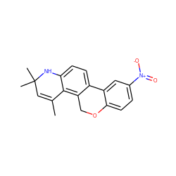 CC1=CC(C)(C)Nc2ccc3c(c21)COc1ccc([N+](=O)[O-])cc1-3 ZINC000013490446